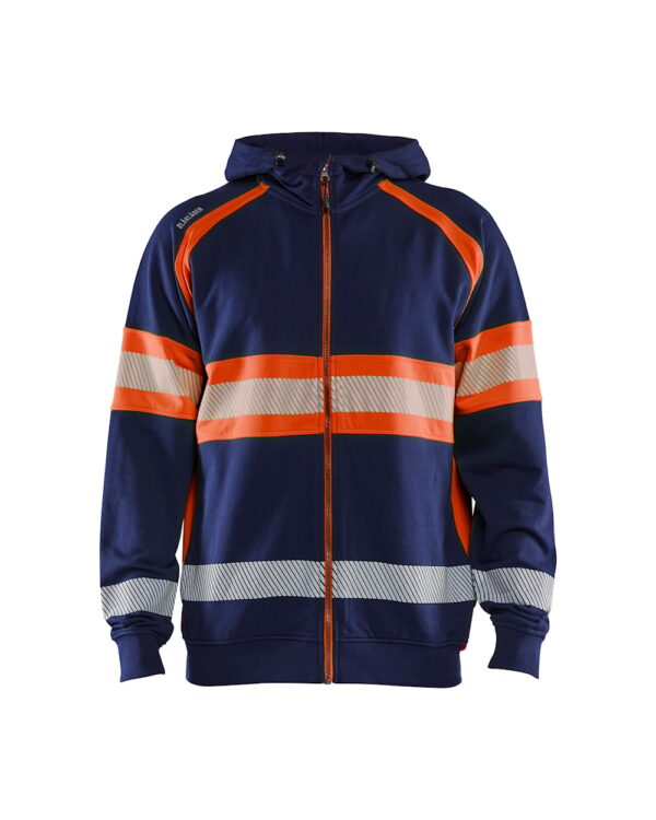 Blåkläder Sweatvest 3552 Hooded sweatshirt met rits High Vis - Afbeelding 3