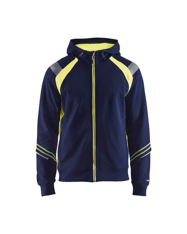 Blåkläder Sweatvest 3433 Hooded sweatshirt met rits Visible